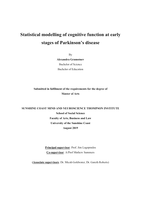 Statistical modelling of cognitive function at early stages of Parkinson’s disease