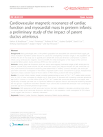 Cardiovascular magnetic resonance of cardiac function and myocardial mass in preterm infants: A preliminary study of the impact of patent ductus arteriosus