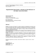 Organisational Narcissism: A Review of the Indicators in the Major Australian Banks