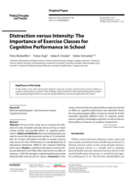 Distraction versus Intensity: The Importance of Exercise Classes for Cognitive Performance in School