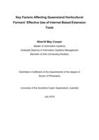 Key Factors Affecting Queensland Horticultural Farmers' Effective Use of Internet Based Extension Tools