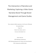 The Intersection of Narrative and Marketing: Exploring a Video Game Narrative Brand Through Brand Management and Game Studies
