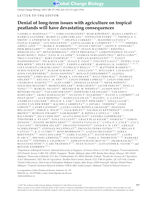 Denial of long-term issues with agriculture on tropical peatlands will have devastating consequences