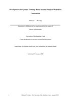 Development of a Systems Thinking–Based Incident Analysis Method for Construction