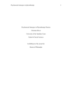 Psychosocial Strategies in Physiotherapy Practice