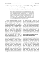 Academic Perspectives and Approaches to Social Media Use in Higher Education: A Pilot Study