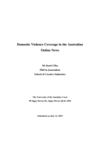 Domestic Violence Coverage in the Australian Online News