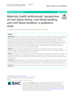 Maternity health professionals’ perspectives of cord clamp timing, cord blood banking and cord blood donation: a qualitative study
