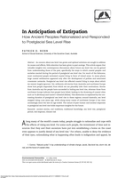In Anticipation of Extirpation: How Ancient Peoples Rationalized and Responded to Postglacial Sea Level Rise