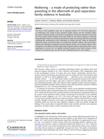 Mothering – a mode of protecting rather than parenting in the aftermath of post separation family violence in Australia