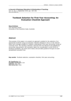 Textbook Selection for First-Year Accounting: An Evaluation Checklist Approach