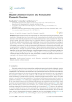 Health-Oriented Tourists and Sustainable Domestic Tourism