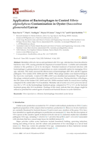 Application of Bacteriophages to Control Vibrio alginolyticus Contamination in Oyster (Saccostrea glomerata) Larvae