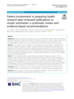 Patient involvement in preparing health research peer-reviewed publications or results summaries: a systematic review and evidence-based recommendations