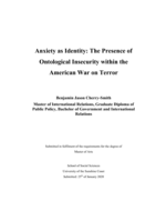 Anxiety as Identity: The Presence of Ontological Insecurity within the American War on Terror