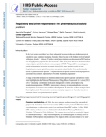 Regulatory and other responses to the pharmaceutical opioid problem