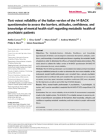 Test–retest reliability of the Italian version of the M‐BACK questionnaire to assess the barriers, attitudes, confidence, and knowledge of mental health staff regarding metabolic health of psychiatric patients