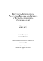Reproductive biology, flowering and genetics of Fontainea picrosperma (Euphorbiaceae)