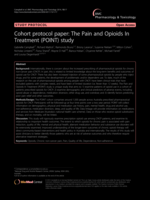 Cohort protocol paper: the Pain and Opioids In Treatment (POINT) study