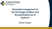 Paramedic management of the third stage of labour and the prehospital use of oxytocics