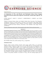 A Comparison of V̇O2, and Muscle and Prefrontal Cortex Tissue Oxygen Extraction Between Short and Long-term Aerobically Trained Men Aged 40 - 60 Years