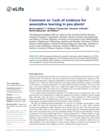 Comment on 'Lack of evidence for associative learning in pea plants'