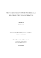 Transgressive construction of female identity in Indonesian literature