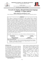 Towards developing colloquial Indonesian language pedagogy: a corpus analysis
