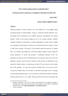 How to better manage tourism on pandemic-times? Moving forward on a discussion we should have had before the 2020 crisis