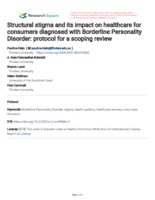 Structural stigma and its impact on healthcare for consumers diagnosed with Borderline Personality Disorder: protocol for a scoping review