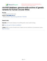 circVAR database: genome-wide archive of genetic variants for human circular RNAs