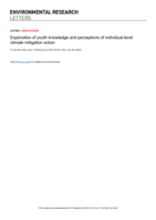 Exploration of youth knowledge and perceptions of individual-level climate mitigation action