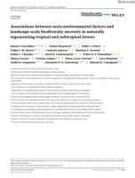 Associations between socio-environmental factors and landscape-scale biodiversity recovery in naturally regenerating tropical and subtropical forests
