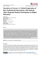 Narratives of Access: A Critical Exploration of How Institutional Interactions with Students Affect Regional Student Participation in Higher Education