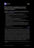 Born to Eat Wild: An Integrated Conservation Approach to Secure Wild Food Plants for Food Security and Nutrition