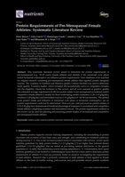 Protein Requirements of Pre-Menopausal Female Athletes: Systematic Literature Review