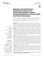 Applying a Social Exclusion Framework to Explore the Relationship Between Sudden Unexpected Deaths in Infancy (SUDI) and Social Vulnerability