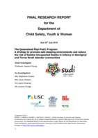 The Queensland Pēpi-Pod® Program: A strategy to promote safe sleeping environments and reduce the risk of Sudden Unexpected Deaths in Infancy in Aboriginal and Torres Strait Islander communities
