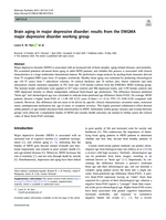 Brain aging in major depressive disorder: results from the ENIGMA major depressive disorder working group