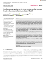 Psychometric properties of the stress control mindset measure in university students from Australia and the UK