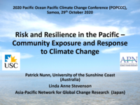 Risk and resilience in the Pacific - Community Exposure and Response to Climate Change