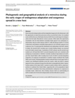Phylogenetic and geographical analysis of a retrovirus during the early stages of endogenous adaptation and exogenous spread in a new host