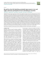 Beyond fixes that fail: identifying sustainable improvements to tree seed supply and farmer participation in forest and landscape restoration