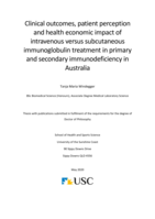 Clinical outcomes, patient perception and health economic impact of intravenous versus subcutaneous immunoglobulin treatment in primary and secondary immunodeficiency in Australia