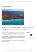 The K'gari-Fraser Island bushfire is causing catastrophic damage. What can we expect when it’s all over?