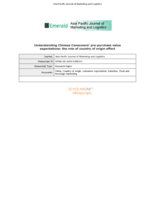 Understanding Chinese consumers' pre-purchase value expectations: the role of country of origin effect