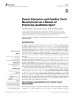 Coach Education and Positive Youth Development as a Means of Improving Australian Sport