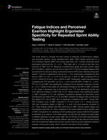 Fatigue Indices and Perceived Exertion Highlight Ergometer Specificity for Repeated Sprint Ability Testing