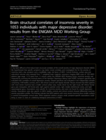 Brain structural correlates of insomnia severity in 1053 individuals with major depressive disorder: results from the ENIGMA MDD Working Group