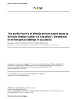 The performance of simple serum-based tests to exclude cirrhosis prior to hepatitis C treatment in non‐hospital settings in Australia